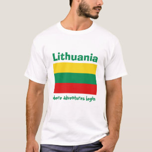 Litouwen vlag+Map+Tekst T-shirt