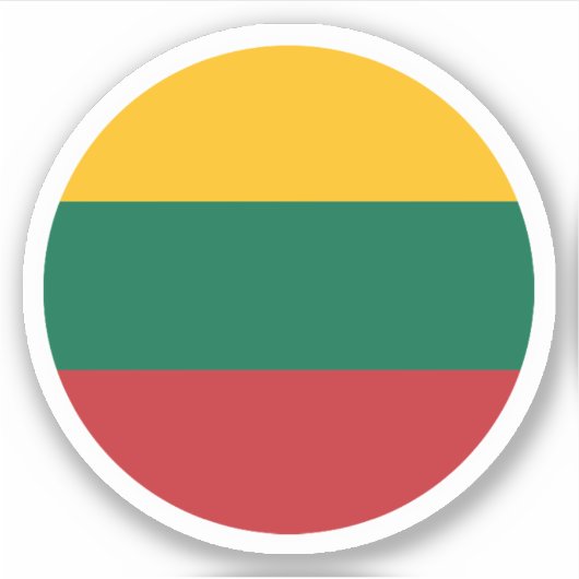 Litouwen Vlag Ronde Sticker (Voorkant)