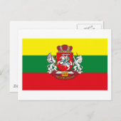Litouwen Vlag w COA Briefkaart (Voorkant / Achterkant)