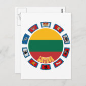 Litouwen vlaggen briefkaart (Voorkant / Achterkant)