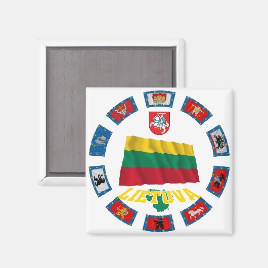 Litouwen vlaggen magneet (Voorkant / Achterkant)