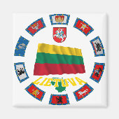 Litouwen vlaggen magneet (Voorkant)