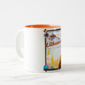 litouwen - Voor een avontuurlijk reisposter Tweekleurige Koffiemok (Voorkant links)