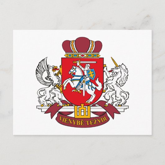 Litouwen Wapenmunt Briefkaart (Voorkant)