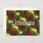 Litouwen Waving Flag Briefkaart (Voorkant / Achterkant)