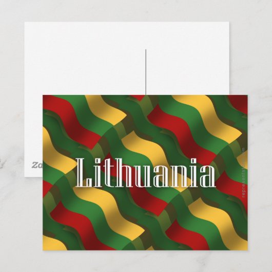 Litouwen Waving Flag Briefkaart (Voorkant / Achterkant)