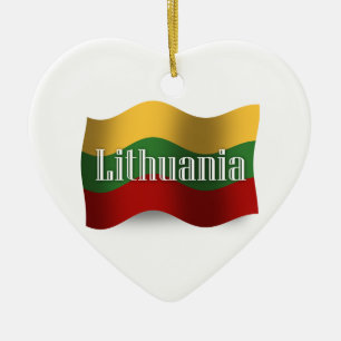 Litouwen Waving Flag Keramisch Ornament