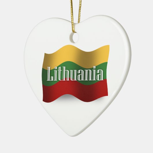 Litouwen Waving Flag Keramisch Ornament (Links)