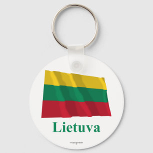 Litouwen Waving Flag met naam in Litouws Sleutelhanger