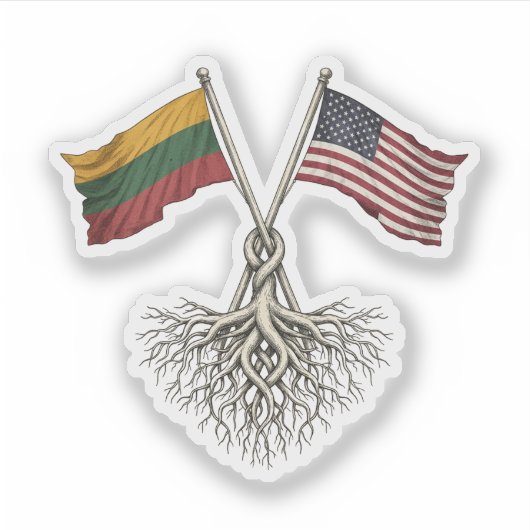Litouws-Amerikaans Sticker (Voorkant)