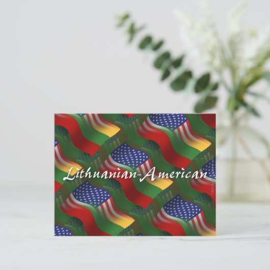 Litouws-Amerikaanse golfvlag Briefkaart (Staand voorkant)