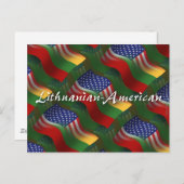 Litouws-Amerikaanse golfvlag Briefkaart (Voorkant / Achterkant)