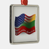 Litouws-Amerikaanse golfvlag Metalen Ornament (Rechts)
