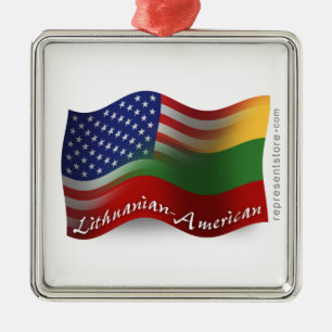 Litouws-Amerikaanse golfvlag Metalen Ornament