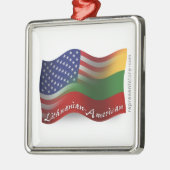 Litouws-Amerikaanse golfvlag Metalen Ornament (Links)