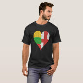 Litouws Engels vlaghart T-shirt (Voorkant volledig)
