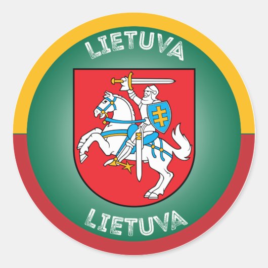 Litouws Erfgoed Embleem Ronde Sticker (Voorkant)