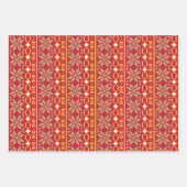 Litouws  Folk kunstgeometrisch sterrenpatroon Inpakpapier Vel (Voorkant 2)