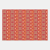 Litouws  Folk kunstgeometrisch sterrenpatroon Inpakpapier Vel (Voorkant)