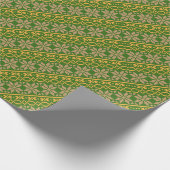 Litouws Folk-kunstgroen sterpatroon Cadeaupapier (Hoek)