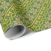 Litouws Folk-kunstgroen sterpatroon Cadeaupapier (Rol Hoek)