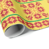  Litouws geometrisch folkpatroon Cadeaupapier (Rol Hoek)