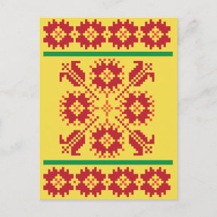  Litouws geometrisch volkskunstpatroon Briefkaart