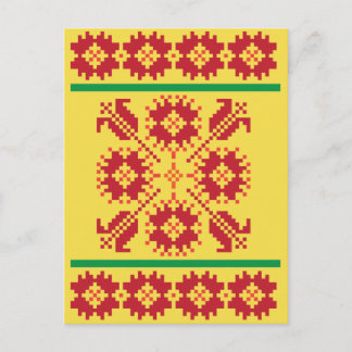 Litouws geometrisch volkskunstpatroon Briefkaart