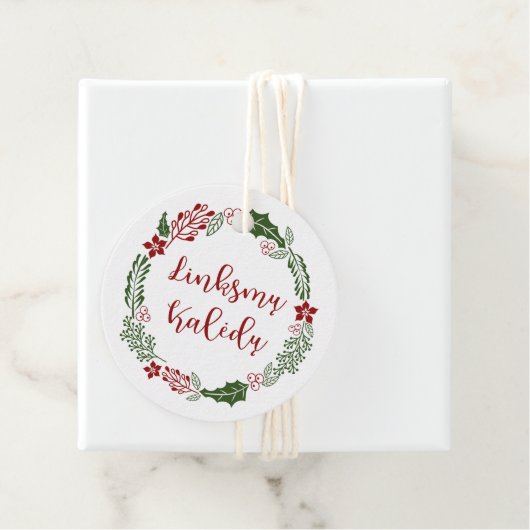 Litouws kerst met kerst, aangepast bedankjes labels (In situ)