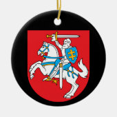 Litouws kerstboomversier keramisch ornament (Voorkant)