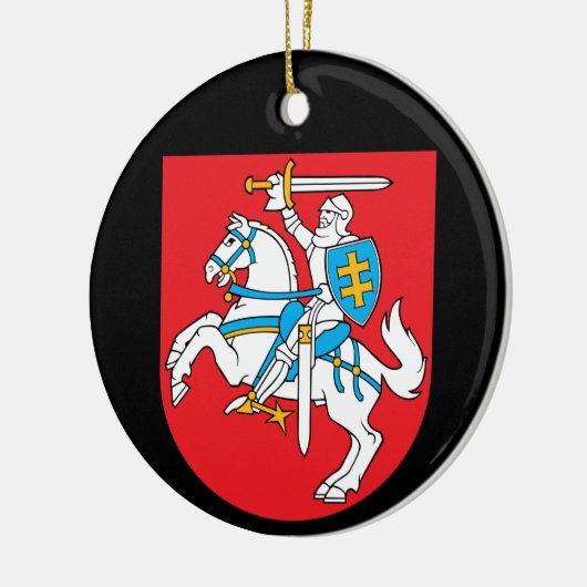 Litouws kerstboomversier keramisch ornament (Links)