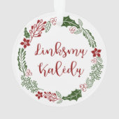 Litouws kerstfeest met linksmų Kalėdų Ornament (achterkant)