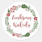Litouws kerstfeest met linksmų Kalėdų Ronde Sticker (Voorkant)