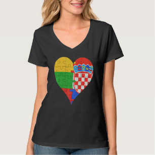 Litouws Kroatisch vlaggenheart T-shirt