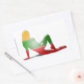 Litouws meisje silhouet vlag rechthoekige sticker (Envelop)