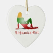 Litouws meisje Silhouette vlag Keramisch Ornament (Rechts)
