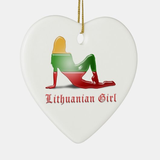 Litouws meisje Silhouette vlag Keramisch Ornament (Rechts)