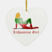 Litouws meisje Silhouette vlag Keramisch Ornament (Voorkant)