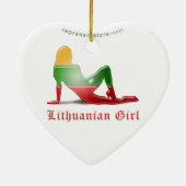 Litouws meisje Silhouette vlag Keramisch Ornament (Achterkant)