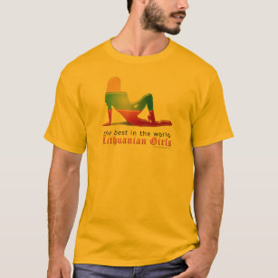 Litouws meisje Silhouette vlag T-shirt