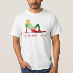 Litouws meisje Silhouette vlag T-shirt