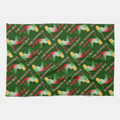 Litouws meisje Silhouette vlag Theedoek (Horizontaal)