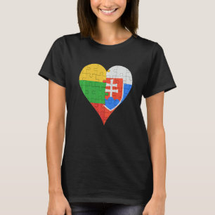 Litouws Slowaaks vlaghart T-shirt
