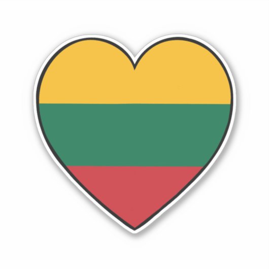 Litouws vlaghart sticker (Voorkant)