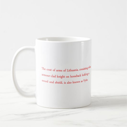Litouws wapenschild Vytis Coffee / Mok thee (Links)