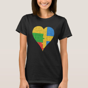 Litouws Zweeds vlaghart T-shirt