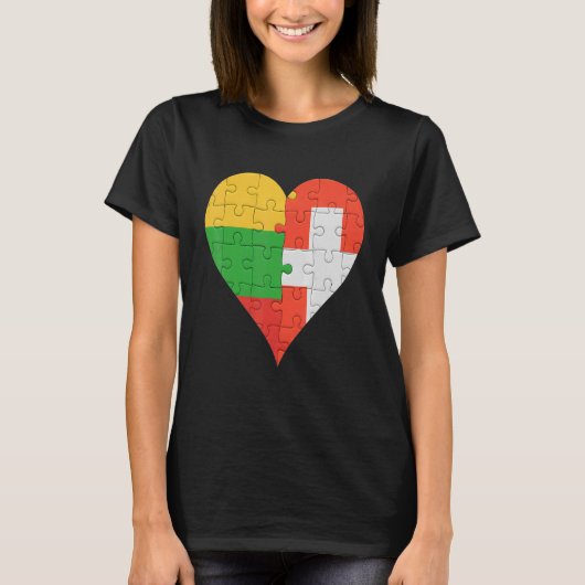 Litouws Zwitsers vlaghart T-shirt (Voorkant)