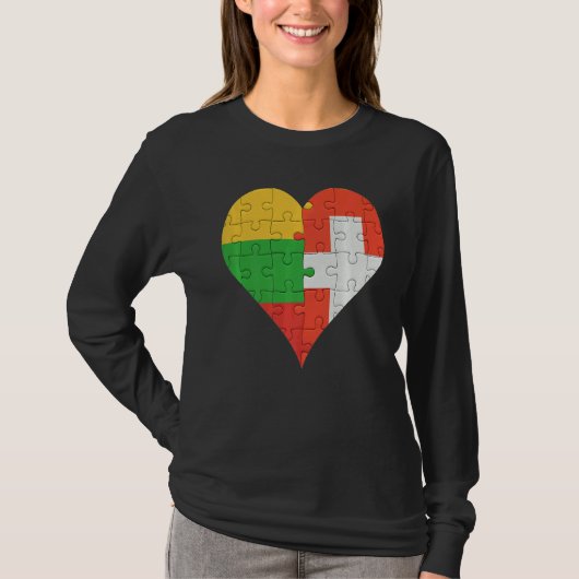 Litouws Zwitsers vlaghart T-shirt (Voorkant)