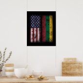 Litouwse Amerikaanse vlag Litouwen Lietuva Poster (Keuken)
