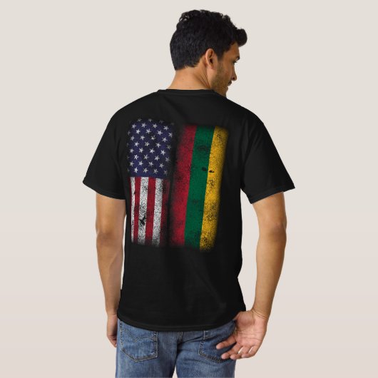 Litouwse Amerikaanse vlag Litouwen Lietuva T-shirt (Achterkant volledig)